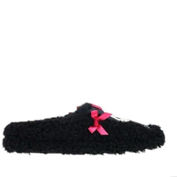 Women's Hello Kitty Slippers Fuzzy Black Pink Size 7/8 - Picture 2 of 7
